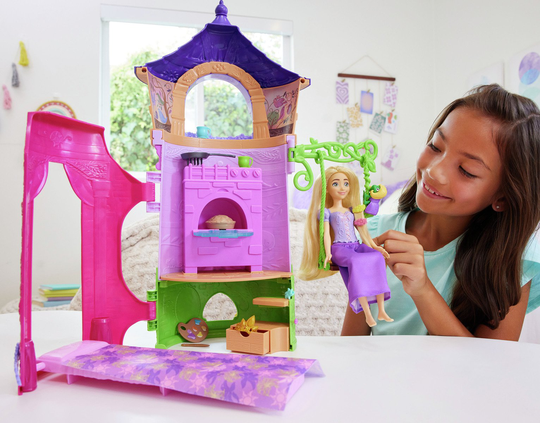 Disney Princess Rapunzel's Tower Doll And Playset