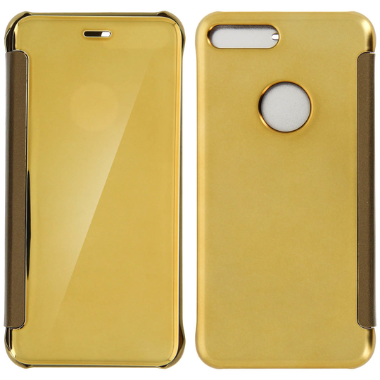 Flip Case, Mirror Case for iPhone 7 Plus/8 Plus, see through front flip - Gold
