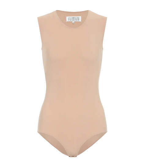 Sleeveless stretch-jersey bodysuit