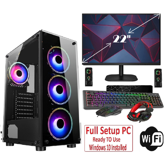 Fast Gaming Intel Quad Core i5 16GB RAM 1TB HDD & 128GB SSD PC Bundle & Speakers