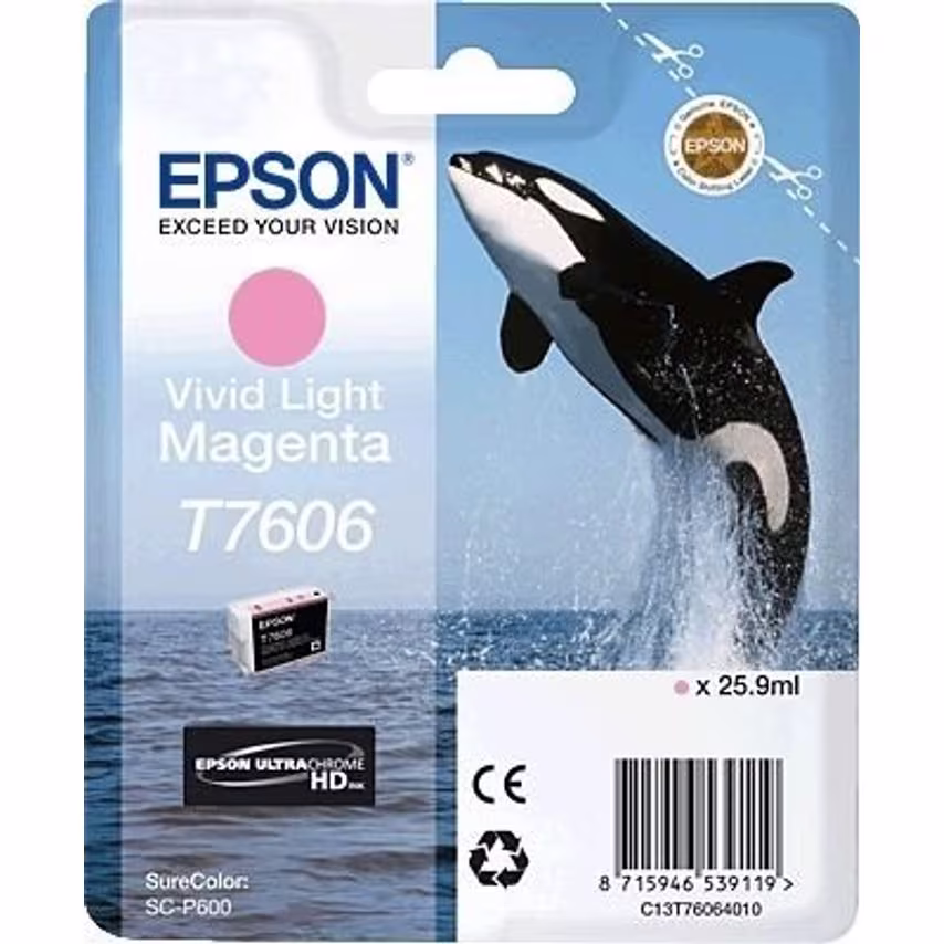 Epson Epson T7606 Killer Whale Vivid Light Standard Capacity Magenta Ink Cartrid