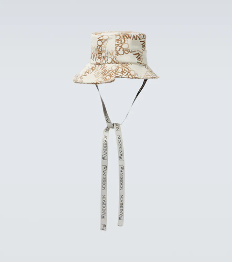Asymmetrical cotton-blend bucket hat