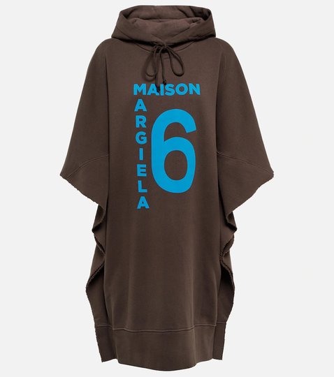 Logo cotton hoodie dress