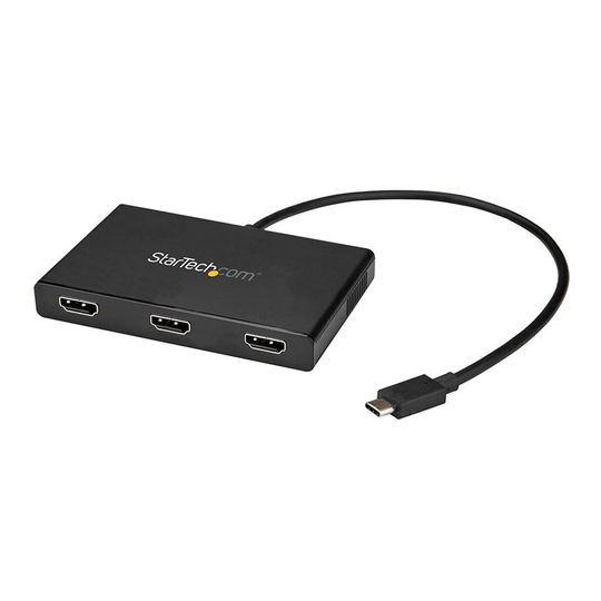 Startech StarTech USB C to HDMI Splitter 3 Port MST Hub- you get 2