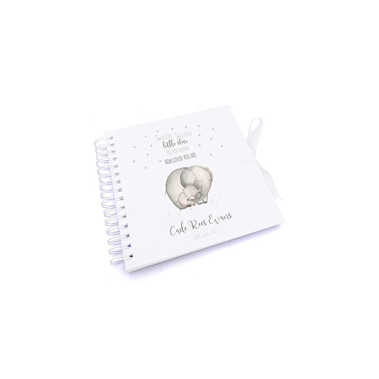 Personalised Twinkle Twinkle Little Star Elephant Scrapbook Photo Album