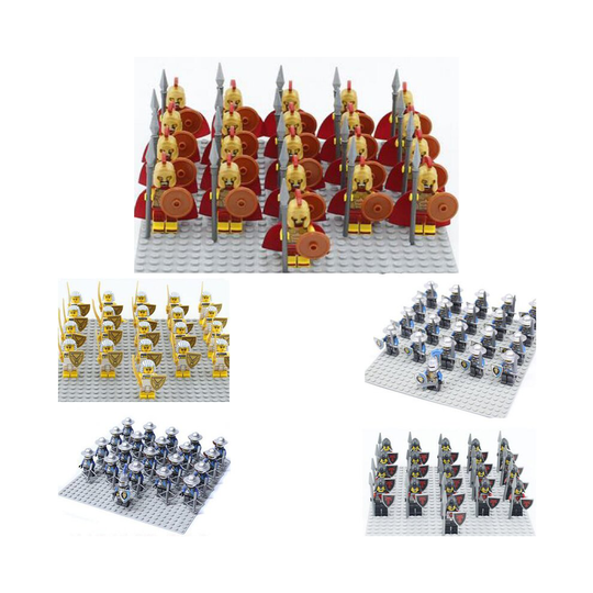 (B) 21PCS Roman Soldiers Building Block Series Spartan Warrior Army Phalanx War Figure Fit Lego