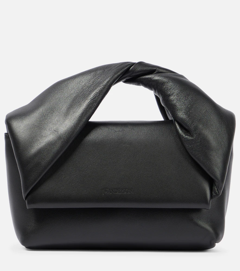 Twisted Midi leather shoulder bag