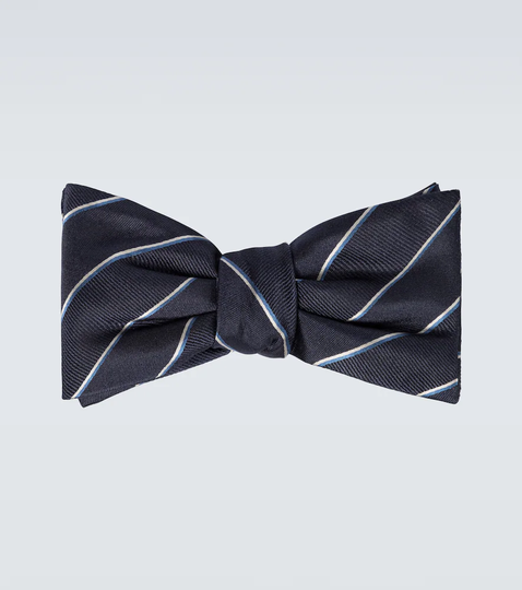 Striped silk bowtie