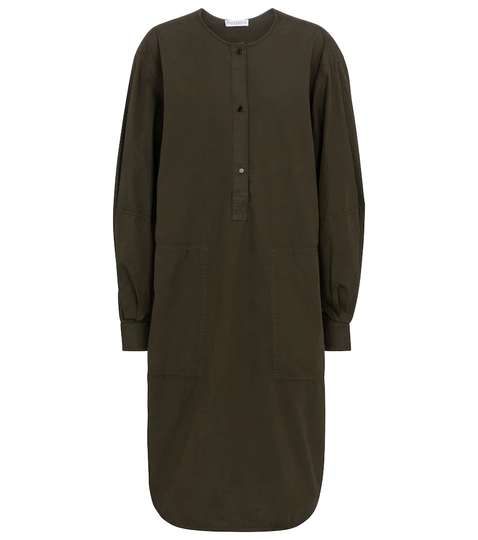 Cotton poplin midi dress