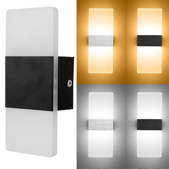 (Black & Cool White ) 3W 220V LED Wall Light Cube Sconce Lamp Bulb Home Decor Indoor Outdoor