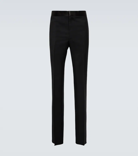 Slim-fit wool and mohair suit pants