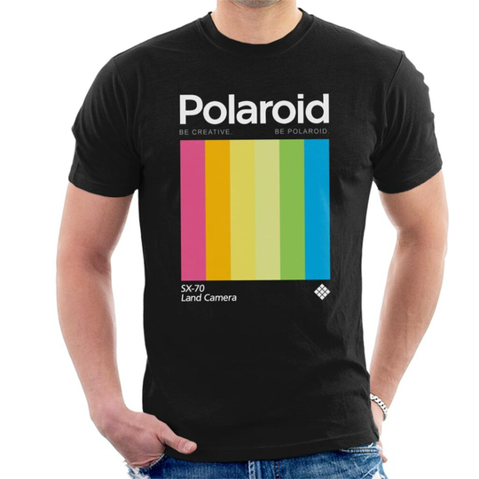 (Large, Black) Polaroid Be Creative Be Polaroid Men's T-Shirt