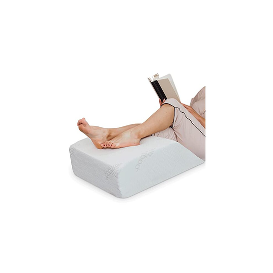 Zen Bamboo Elevating Leg Rest Pillow Memory Foam Leg Rest Pillow - Reduces Back Pain & Improves Circulation - Includes Removable Bamboo Cove