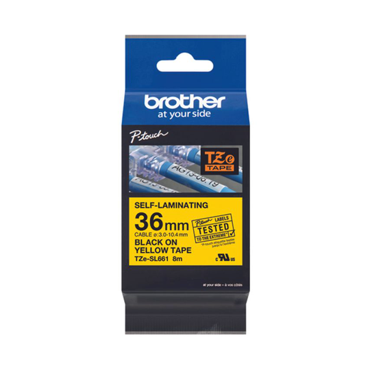 Brother P-Touch 36mm Black on Yellow Labelling Tape TZE-SL661