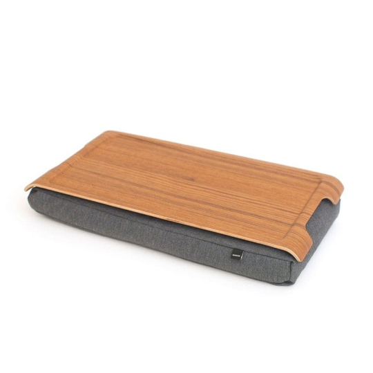 Bosign Laptray Mini Antislip Teak Wood Tray with Salt & Pepper Cushion