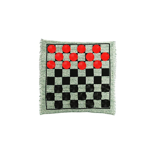 Lulu Home giant checkers, 3-in-1 Jumbo checkers Rug checkers Board game with Super Tic Tac Toe Set