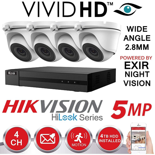 Hikvision CCTV 4K 5MP Night Vision DVR Home Security System Kit(4TB)