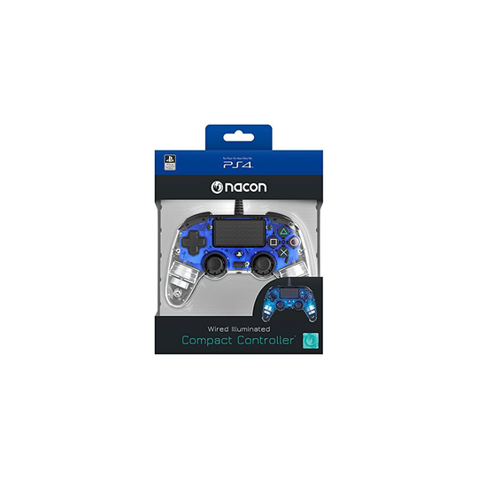 nacon Compact Light Wired Controller for PlayStation 4 (Video Game Accessories, Playstation 4 Controller, Digital/Analog, Share, Wire, Blue) (New)