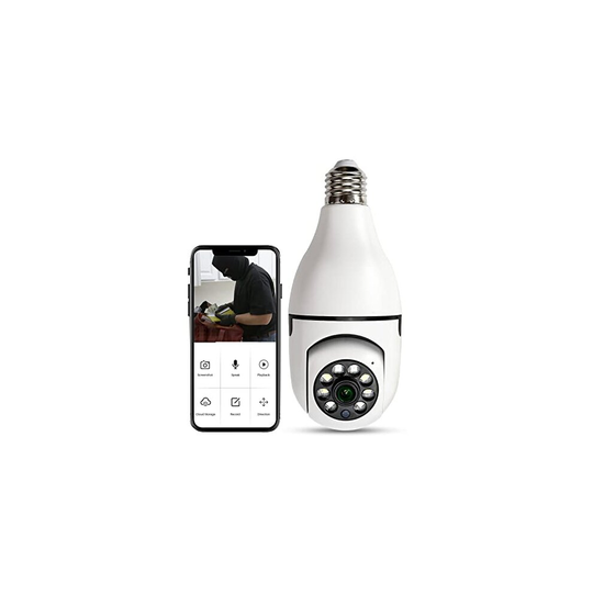 Light Bulb Security Camera 1080P, 360 Degree Rotate Auto Tracking Panoramic Camera Night VisionWireless for WiFi PTZ IP Cam Remote Viewing,