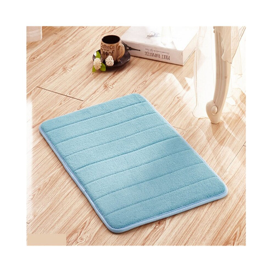 (SkyBlue, 40*60cm/15.7*23.6in) Non-slip Absorbent Soft Memory Foam Bath Bathroom Bedroom Floor Mat Shower Rug