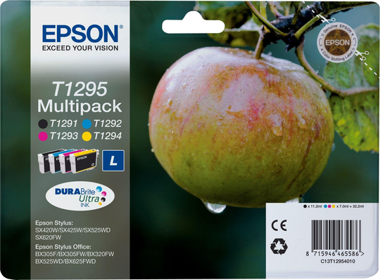 Epson T1295 Apple Ink Cartridges - Black & Colour