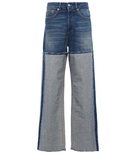 Mid-rise straight jeans