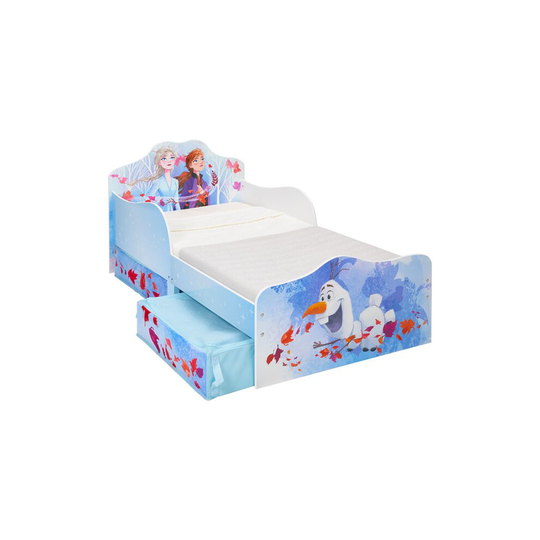 Disney Frozen 2 Toddler Bed With Fibre Mattress and Storage