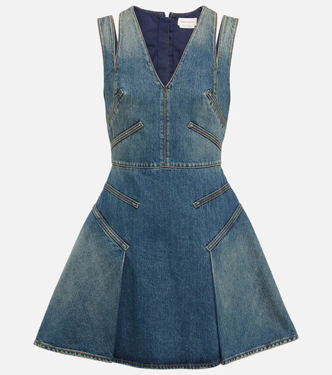 Cutout denim minidress