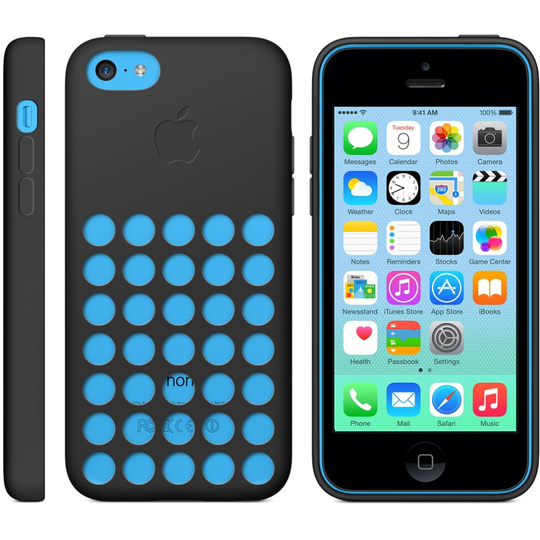 Apple iPhone 5c Dot Silicone Back Case Cover - Black