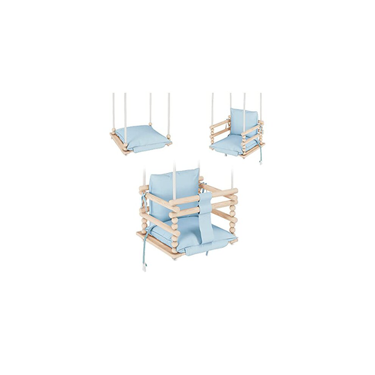 MAMOI Baby Swing Set, Wooden Swing, Ideal as Baby Swing Outdoor, Garden Swing, Indoor Swing. 2 in 1 Swing Set, 3 in 1 Swing That Grows with Kid, Inclu