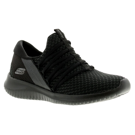 (3 (Adults')) Skechers Ultra Flex Bright Womens Ladies Trainers Black