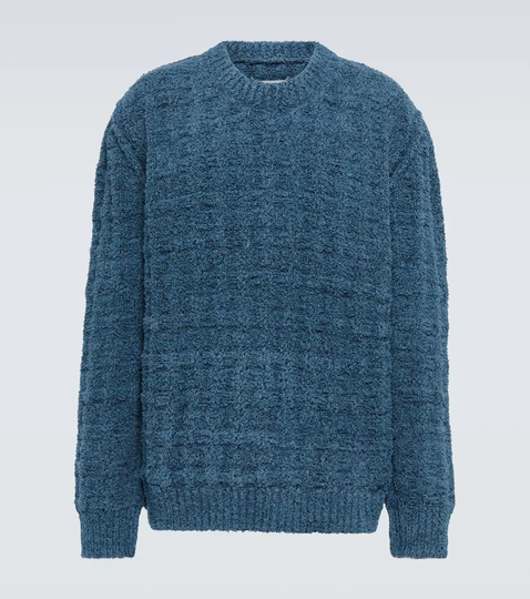 Denim bouclé sweater