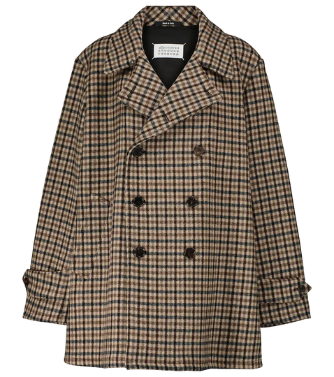 Checked virgin wool jacket
