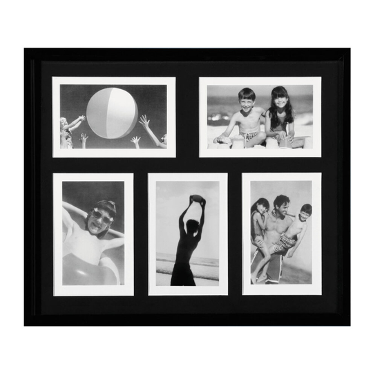 Premier Housewares 5 Picture 4 x 6" Black Plastic Photo Frame