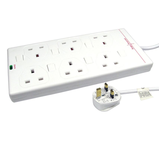 Cables Direct Cables 6 Gang UK Switch POW Block Surge