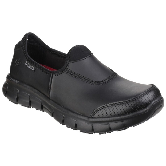 (6 UK, Black) Skechers Occupational Womens/Ladies Sure Track Slip On Work Shoes