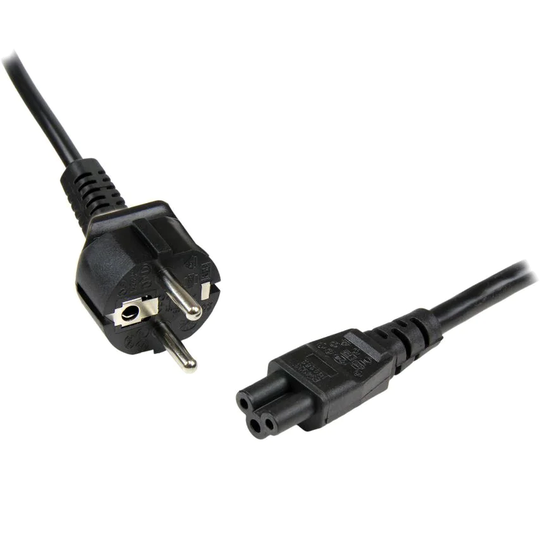 StarTech.com 1m 3 Prong Laptop Power Cord Schuko CEE7 to C5 Clover Leaf Power Ca