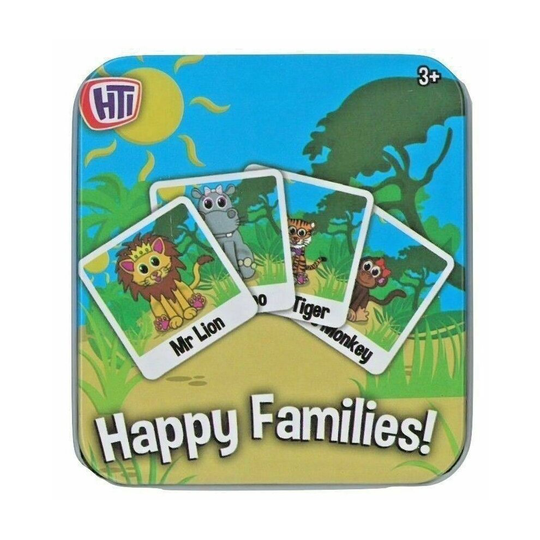 Happy Families Snap Card pairs Animal Traditional Children's Playing Cards TIN