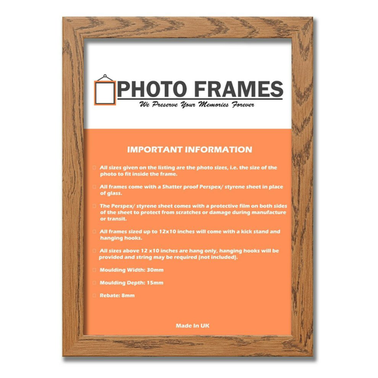(Dark Oak, 34x24 Inch) The Photo Factory Frame | Wooden Photo & Art Frames
