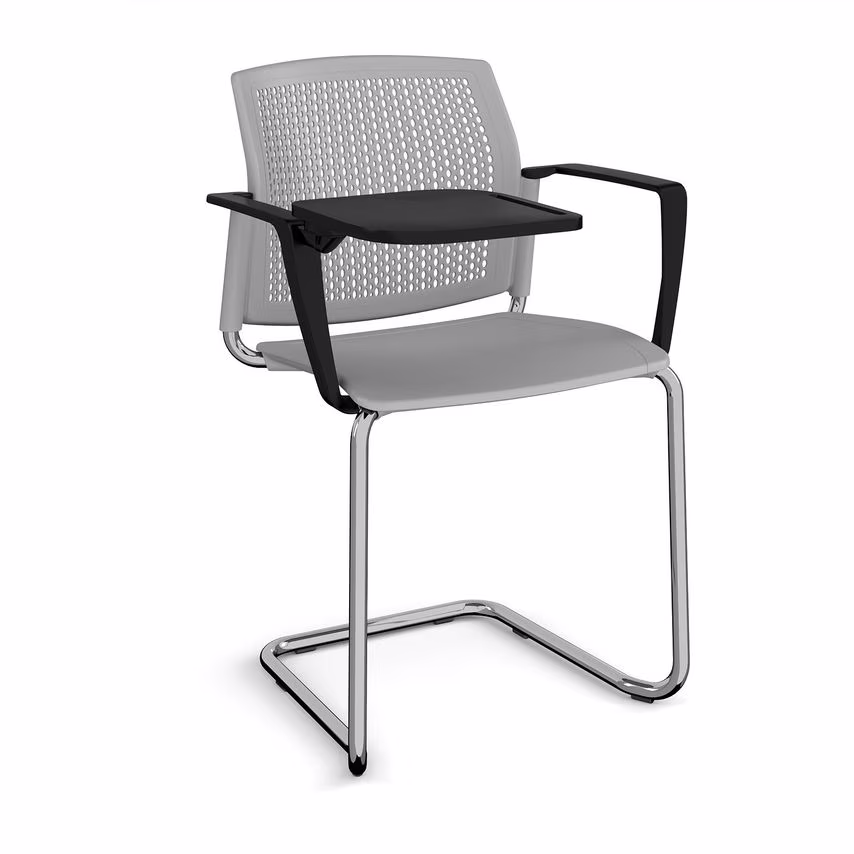 Dams MTO Santana Cantilever Chair with Plastic Seat and Perforated Back, Chrome