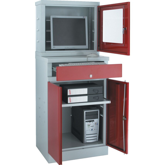 Matlock Standard Compact Computer Work Station, Red
