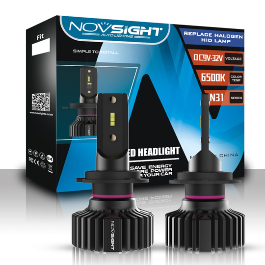 Novsight H7 50W 10000LM LED Car Headlight Bulbs Fog Light 6500K 2Pcs
