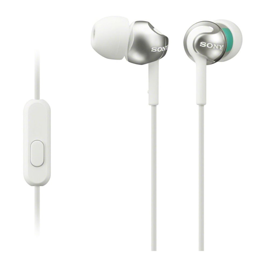 Sony MDR-EX110APW Wired In-Ear Headphones White With Microphone & Remote