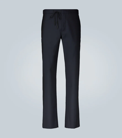 Tailored drawstring wool formal pants