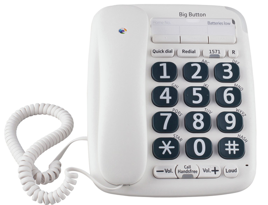 BT 200 Big Button Corded Telephone - Single