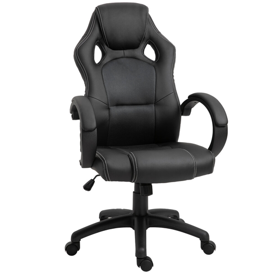 HOMCOM Racing Gaming Chair Swivel Home Office Gamer Desk Chair Grey