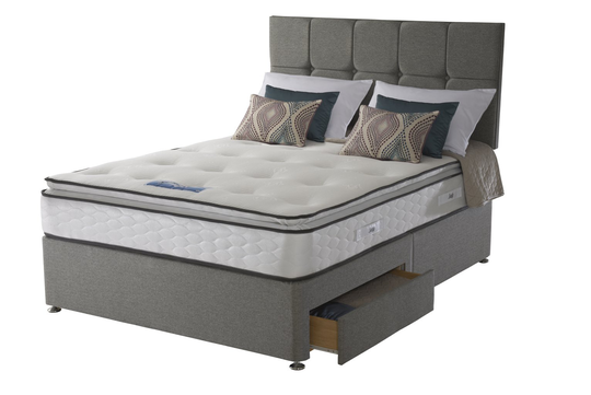 Sealy 1400 Pocket Memory Pillowtop 2 Drawer Superking Divan