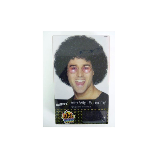Black Unisex Curly Afro Wig - wig afro black fancy dress disco smiffys 70s 1970s economy
