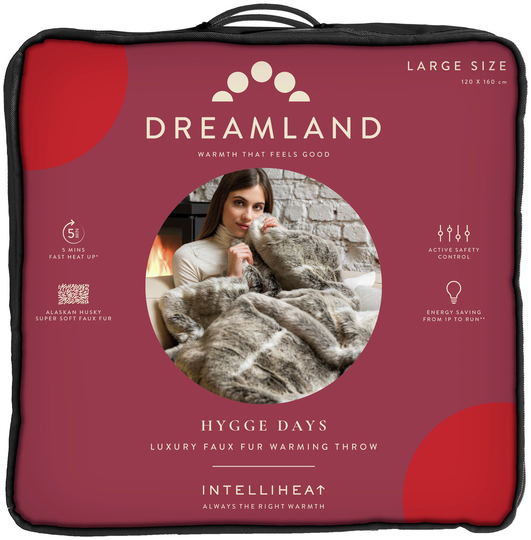 Dreamland Faux Fur Heated Throw-Husky