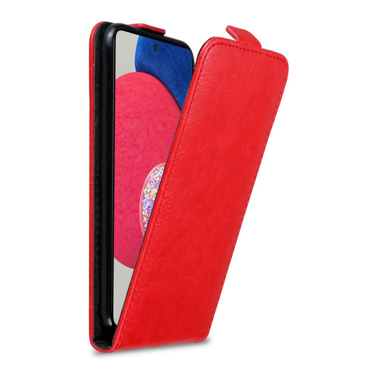 (Red) Cadorabo Flip Case for Samsung Galaxy A52 (4G / 5G) / A52s Cover Book Wallet Protection PU Leather Magnetic Closure Etui
